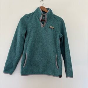 LLBean signature sweater fleece pullover in green
